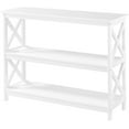 thumbnail image 1 of YEXJ 42 Inch Long Console Sofa Table, X Design Narrow Entryway Hallway Table w/ 3 Storage Shelves for Living Room, White, 1 of 9