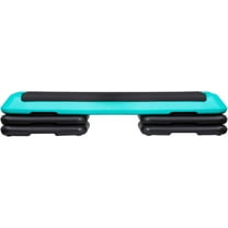 YEXJ 43'' Exercise Aerobic Step Platform, Adjustable Fitness Stepper with 4 Stackable Risers, Aerobics Stepper Workout Stepper for Home Gym Cardio Strength & Training,Green