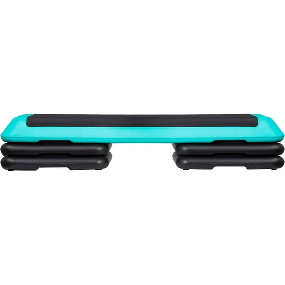 YEXJ 43'' Exercise Aerobic Step Platform, Adjustable Fitness Stepper with 4 Stackable Risers, Aerobics Stepper Workout Stepper for Home Gym Cardio Strength & Training,Green