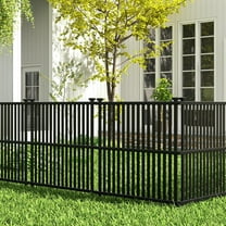 YEXJ 45''W x 45''H Outdoor Privacy Screens, 4 Panels Air Conditioner Fence with Metal Stakes, Pool Equipment Enclosure, Trash Can Screens Fence Kit for Outside Backyard Patio (4 Panels,Black)