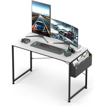 YEXJ 48" Gaming Computer Desk, Home Office Desk Work Study Desk with Storage Bag for Small Spaces, Modern Simple Wood Desk Student Writing Craft Desk PC Desk Bedroom Table-48 Inch-White Willow Wood