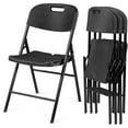 thumbnail image 1 of YEXJ 4Pcs Folding Chairs, 2-Tier Molded Heavy Duty Outdoor Plastics Folding Chairs, Easy to Fold & Store Suitable for Indoor & Outdoor, Wedding, Party, Restaurant, Meeting, Patio and Garden-4-Black, 1 of 8