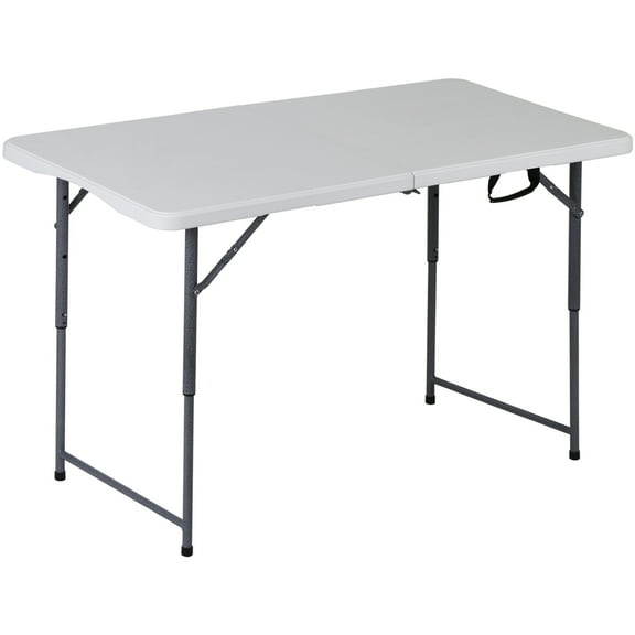 YEXJ 4ft Portable Utility Table - Foldable Legs with Adjustable Height for Indoor/Outdoor Versatile Use
