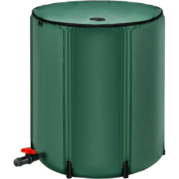 YEXJ 53 Gallon Collapsible Rain Barrel, Portable Rain Barrels to Collect Rainwater from Gutter, Rainwater Collection System, Water Storage Tank Catcher Container with Filter Spigot Overflow Kit
