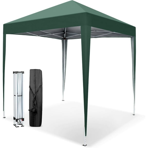 YEXJ 6.5x6.5 Pop Up Canopy Tent, Outdoor Foldable Portable Canopy for Camping, Patio, Parties, EZ Up Gazebo with Carry Bag-6.5x6.5-Green