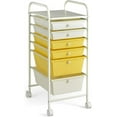 thumbnail image 1 of YEXJ 6-Drawer Rolling Storage Cart, Multifunctional Art Craft Organizer Cart, Mobile Utility Storage Cart with Removable Drawers & Lockable Wheels, Craft Cart for Home Office, School, Yellow, 1 of 10