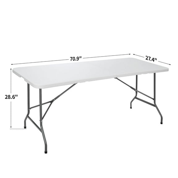 YEXJ 6' Folding Table Plastic Indoor Outdoor Picnic Party Camp 1PCS