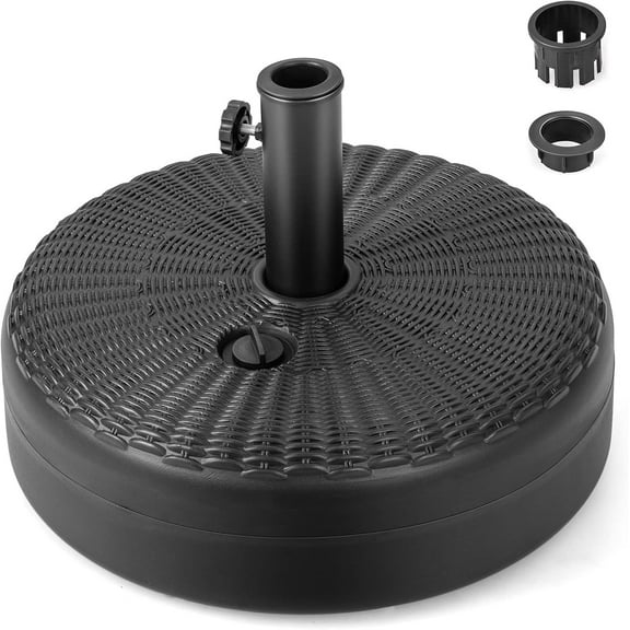 YEXJ 66 lbs Fillable Umbrella Base, 18 inch Umbrella Stand Water and Sand Filled, Round HDPE Weighted Market Table Umbrella Holder for Outdoor Deck Garden