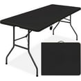 thumbnail image 1 of YEXJ 6ft Plastic Folding Table, Indoor Outdoor Heavy Duty Portable w/Handle, Lock for Picnic, Party, Camping-Black-6ft, 1 of 9
