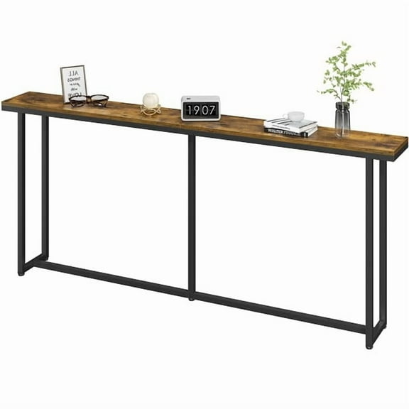 YEXJ 71 '' Narrow Long Console Table Behind Couch Table for Living Room Hallway Entry, Material-Particle Board, Iron, Assembly Required