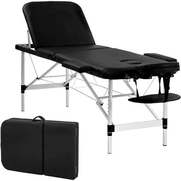 YEXJ Aluminium Massage Bed Portable Massage Table 24 inch Wide Lash Bed 3 Folding Height Adjustable Spa Table with Non-Woven Bag for Spa Footmassage Facial CareSpa Tattoo