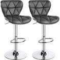 thumbnail image 1 of YEXJ Bar Stools, Stylish Adjustable PU Leather Swivel Barstools, Counter Height Bar Chair Set of 2 with Foma Padded for Home Kitchen, Grey, 1 of 10
