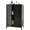 thumbnail image 1 of YEXJ Bathroom Floor Cabinet, Wooden Storage Cabinet with Double Doors, Suitable for Bathroom, Living Room, Entryway, 23.5 x 14 x 34 inches (Black), 1 of 10