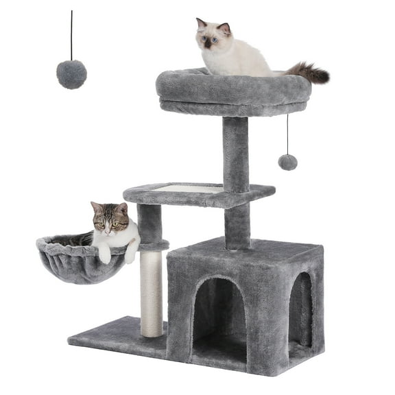 YEXJ Cat Tree Tower Kitten Play Scratching Post Condo House Bed Furniture, Dimension-26.7"x 11.8" x 31.5"