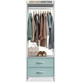 thumbnail image 1 of YEXJ Clothing Rack with Drawers - Clothes Stand Dresser - Wood Top, Steel Frame, & Fabric Drawers - Tall Closet Storage Organizer - Garment Rack for Hanging Shirts, Dresses, & Jackets,Aqua, 1 of 8