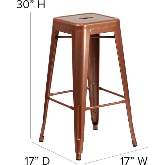 YEXJ Commercial Grade 30" H Backless Copper Indoor-Outdoor Barstool
