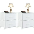 thumbnail image 1 of YEXJ Dresser for Bedroom with 2 Drawers, Storage Organizer Units with Cabinet Wooden Top for Clothing Closet Living Room Hallway, Fabric Bins, White2, 1 of 8