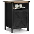 thumbnail image 1 of YEXJ Farmhouse End Table, Side Table, Nightstang, End Table with Barn Door and Shelf, Rustic Modern Bed Night Stand for Bedroom, Living Room-1-Black, 1 of 10