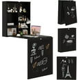 thumbnail image 1 of YEXJ Foldable Wall-Mounted Desk, Floating Desk with Chalkboard, Storage Shelves & Hooks, Space-Saving Murphy Table for Home Office, Bedroom, Dorm Room, Small Spaces,Black, 1 of 8