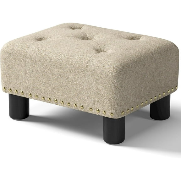 YEXJ Foot Stool Ottoman, Small Ottoman Foot Rest with Legs, Rectangle Foolstool Ottomans for Couch, Ottoman Foot Stools for Living Room Entryway (Sandy Beige)