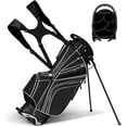 thumbnail image 1 of YEXJ Golf Stand Bag with 6 Way Top Dividers, Lightweight Golf Bag with Adjustable Dual Strap & 8 Pockets, Waterproof Rain Hood, Portable for Men Women,Black, 1 of 10