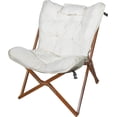 thumbnail image 1 of YEXJ Indoor Wood Butterfly Folding Accent Chair, Perfect for Dorm Rooms, Bedrooms, and Living Rooms, Use for Reading, Writing, Studying, Gaming, and Movies, White, 1 of 5