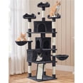 thumbnail image 1 of YEXJ Large Cat Tree Tower for Large Cats, 76.5in Multi-Level Cat Tower with 3 Condos & Perches, 9 Scratching Posts and 2 Baskets, Cat Climbing Tree for Indoor Cats, Black, 1 of 9