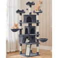 thumbnail image 1 of YEXJ Large Cat Tree Tower for Large Cats, 76.5in Multi-Level Kitten Tower with 3 Condos & Perches, 9 Scratching Posts and 2 Baskets, Climbing Tree for Indoor Kitty, Dark Gray, 1 of 10