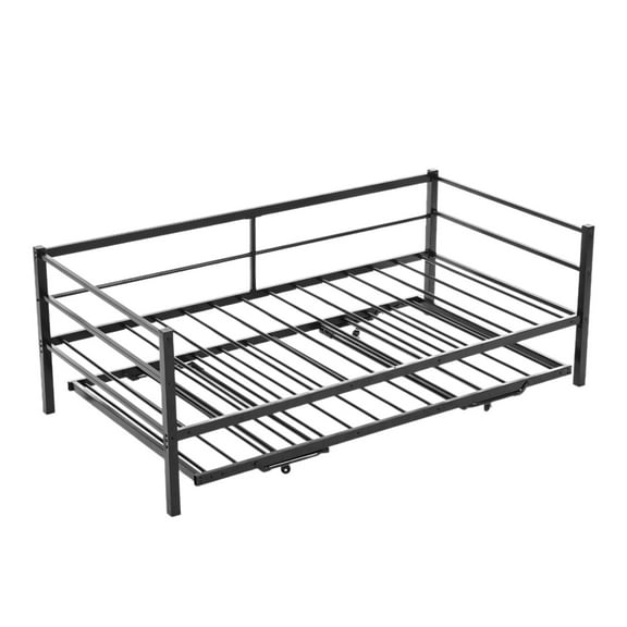 YEXJ Metal Twin Bed Daybed with Trundle Bed Twin Sofa Bed Frame for Adults