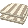 thumbnail image 1 of YEXJ Outdoor Set of 2 Seat Pads, 21 x 18.5, Rounded Chair Cushions for Patio Furniture-Cabana Stripe Tan, 1 of 6