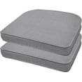 thumbnail image 1 of YEXJ Outdoor Set of 2 Seat Pads, 21 x 18.5, Textured Solid Platinum Grey Rounded Chair Cushions for Patio Furniture, 1 of 6
