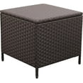 thumbnail image 1 of YEXJ Outdoor Wicker Storage Side Table, Patio Brown PE Rattan End Table with Storage, Square Container for Furniture Covers, Toys, and Gardening Tools, 1 of 9