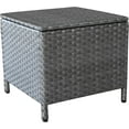 thumbnail image 1 of YEXJ Outdoor Wicker Storage Side Table, Patio Grey PE Rattan End Table with Storage, Square Container for Furniture Covers, Toys, and Gardening Tools, 1 of 7