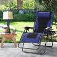 thumbnail image 1 of YEXJ Oversized XXL Padded Zero Gravity Lawn Chair Anti Gravity Lounge Chair Foldable Recliner 30" Wide Seat Outdoor Camp Chair for Poolside Backyard Beach, Support 400lbs, Blue, 1 of 9