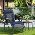 thumbnail image 1 of YEXJ Oversized XXL Padded Zero Gravity Lounge Chair 30" Wide Seat Anti Gravity Lawn Chair Foldable Recliner Outdoor Camp Chair for Poolside Backyard Beach, Support 400lbs, Blue & Grey, 1 of 8