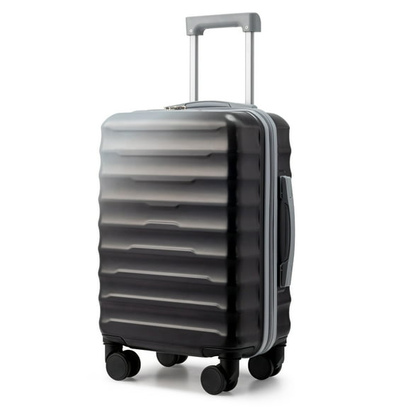YEXJ PC+ABS Hardshell Multicolor Check-in Suitcase with Spinner Wheels Gradient Grey,20"