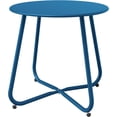 thumbnail image 1 of YEXJ Patio Side Table, Round Metal Steel Weather Resistant Portable Patio Table， Outdoor and Indoor Patio Small Table for Garden Balcony Yard, Peacock Blue, 1 of 10