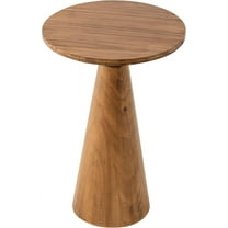 YEXJ Small Pedestal End Table Round Farmhouse Martini Table Wood Plant Stand Rustic Drink Table for Small Space Living Room, Walnut
