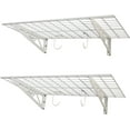 thumbnail image 1 of YEXJ Wall Shelf Two-Pack White or Hammertone | Includes Bike Hooks | 500lb Weight Capacity(White, 24"x48"), 1 of 7