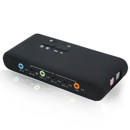 YEY 7.1 USB 3.5MM Sound Card I/O 48KHz Sample Rate 8CH DAC and 2CH ADC via S/PDIF Input and Output with Loop-Back Support standalone Cmedia Software for Windows only