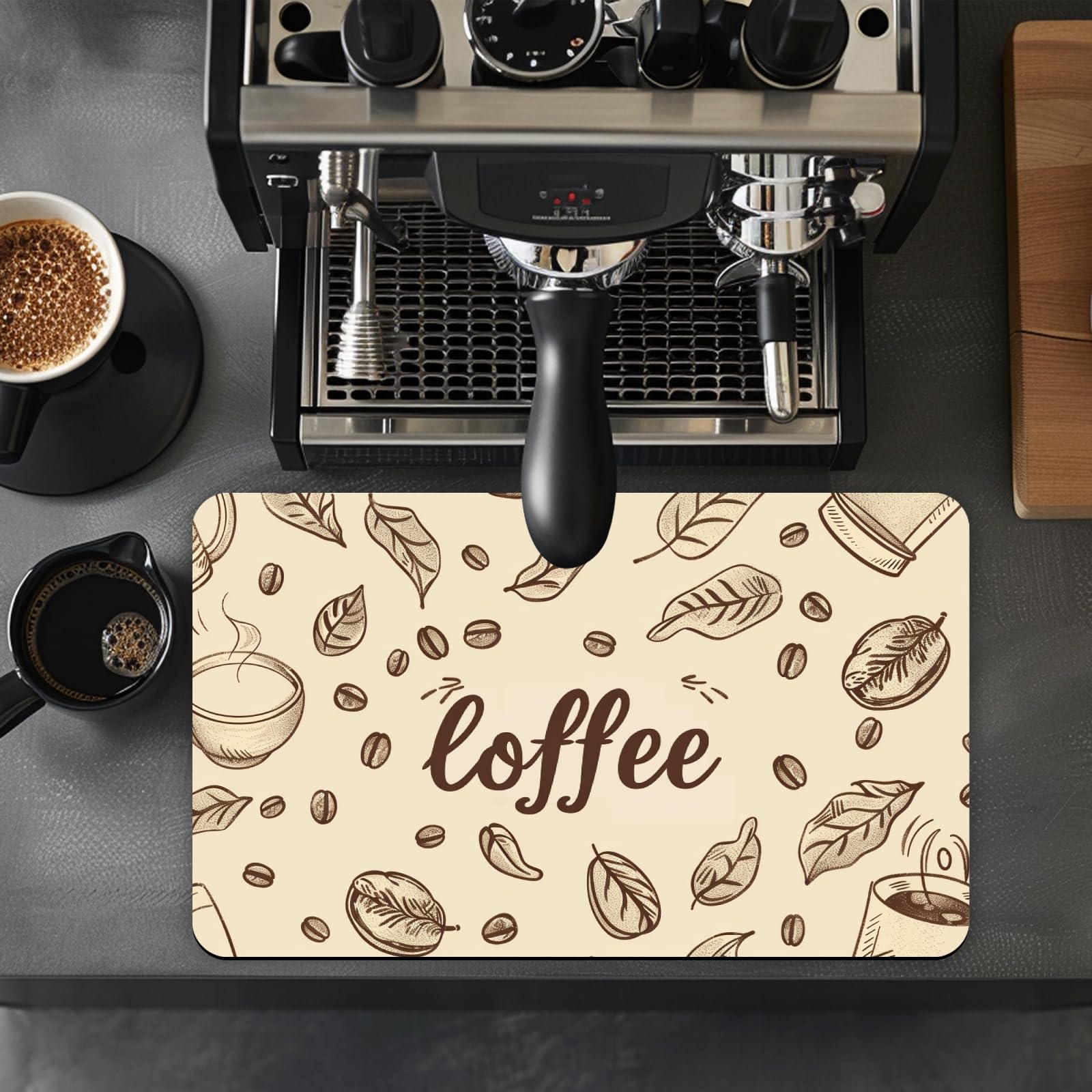 YEYE JUICE 12"x19"Coffee Bar mat Accessories for Countertop Stain