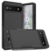 YEYKX Defender Case for Google Pixel 6A 6.1'' Heavy Duty 1 in 1 Design Rugged Full Body Dustproof Shockproof Bumper Non-Slip Protective Cover,Black,For Google Pixel 6A