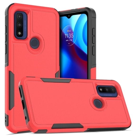 YEYKX Defender Case for Motorola Moto G Pure 6.5'' Heavy Duty 1 in 1 Design Rugged Full Body Dustproof Shockproof Bumper Non-Slip Protective Cover,Red,For Moto G Pure