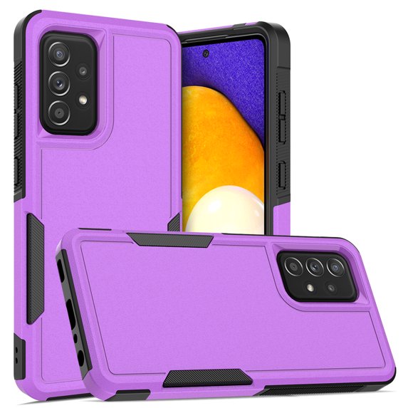 YEYKX Defender Case for Samsung Galaxy A52 4G/5G Heavy Duty 1 in 1 Design Rugged Full Body Dustproof Shockproof Bumper Non-Slip Protective Cover,Purple,For Galaxy A52 4G/5G