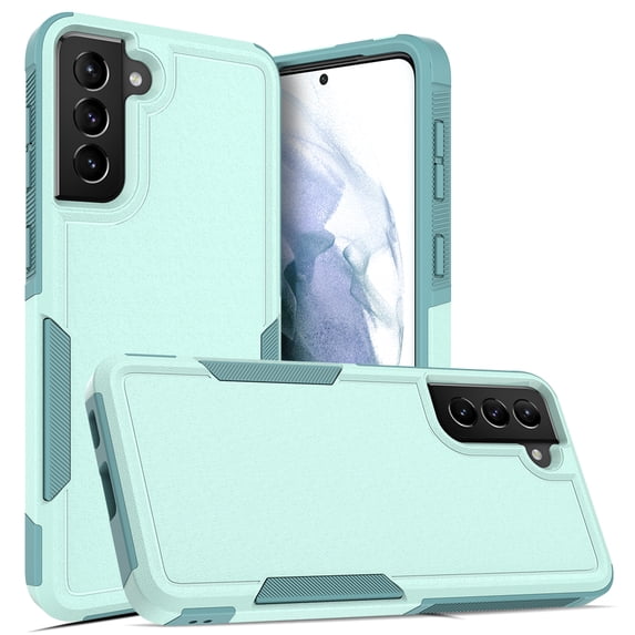 YEYKX Defender Case for Samsung Galaxy S21+ 5G 6.7'' Heavy Duty 1 in 1 Design Rugged Full Body Dustproof Shockproof Bumper Non-Slip Protective Cover,Light Green,For Galaxy S21+