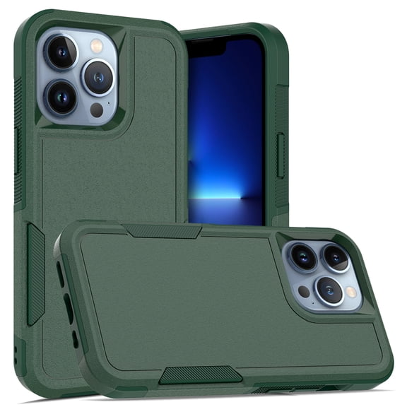 YEYKX Defender Case for iPhone 13 Pro 6.1'' - Heavy Duty 1 in 1 Design Rugged Full Body Dustproof Shockproof Bumper Non-Slip Protective Cover,Green,For iPhone 13 Pro