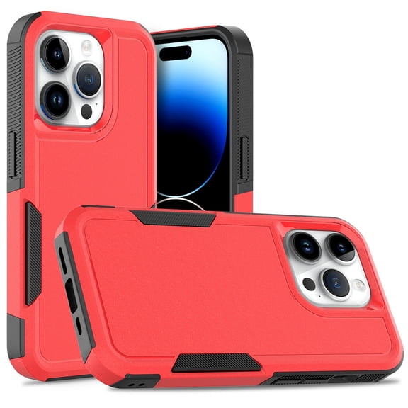 YEYKX Defender Case for iPhone 15 Pro 6.1'' - Heavy Duty 1 in 1 Design Rugged Full Body Dustproof Shockproof Bumper Non-Slip Protective Cover,Red,For iPhone 15 Pro
