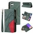 thumbnail image 1 of YEYKX for Samsung Galaxy A06 5G Wallet Phone Case with 9 Card Holder Zipper Pocket, Magnetic Closure Premium Folio PU Leather Flip Case with Wrist Strap for Samsung Galaxy A06 5G,Green, 1 of 9