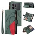 thumbnail image 1 of YEYKX Zipper Wallet Folio Case for Samsung Galaxy S27 Ultra 5G, 9 Card Slots, Magnetic Closure PU Leather Cover with Wrist Strap,Green,For Galaxy S27 Ultra 5G, 1 of 9