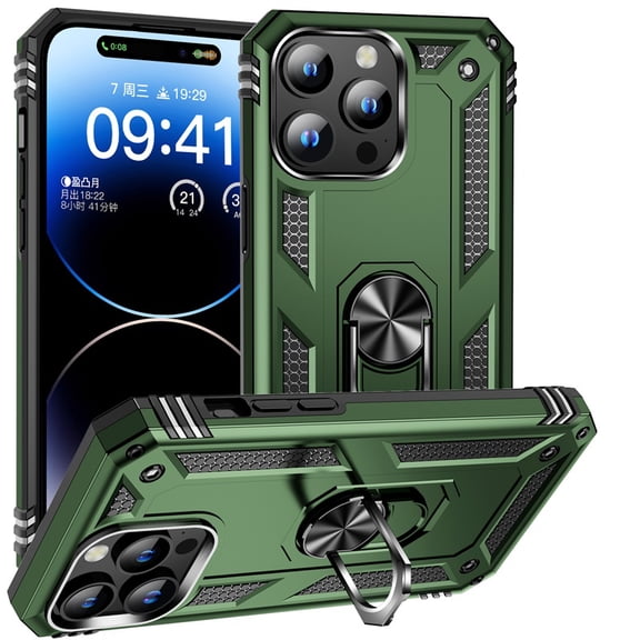 YEYKX for iPhone 15 Pro Max Case,iPhone 15 Pro Max (6.7) Cover Military Grade Shockproof Heavy Duty Protective Phone Case with Kickstand,Army green,For iPhone 15 Pro Max